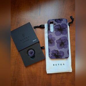 Burga Galaxy A55 Phone Case & Ring Holder - Charmed/Gunmetal Pattern
